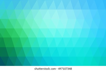 Light blue, green low poly pattern. A completely new color illustration in a vague style. The completely new template can be used for your brand book.