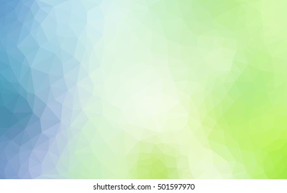 Light blue, green low poly pattern. Brand-new colored illustration in blurry style with gradient. A new texture for your design.