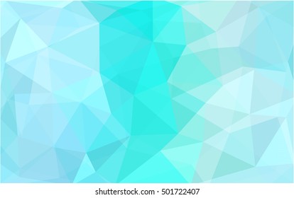 Light blue, green low poly template. An elegant bright illustration with gradient. A new texture for your design.