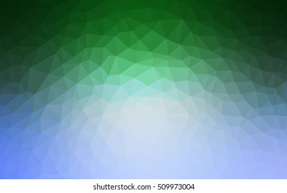 Light blue, green low poly pattern. A sample with polygonal shapes. A completely new design for your business.