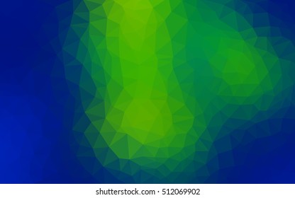 Light blue, green low poly template. Modern geometrical abstract illustration with gradient. The elegant pattern can be used as part of a brand book.