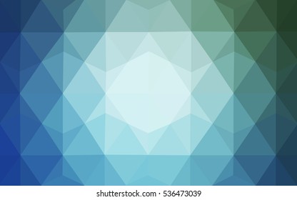 Light Blue Green Low poly crystal background. Polygon design pattern. Low poly vector illustration, low polygon background.