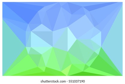 Light Blue Green Low poly crystal background. Polygon design pattern. Low poly vector illustration, low polygon background.