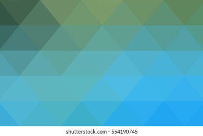 Light Blue Green Low poly crystal background. Polygon design pattern. Low poly vector illustration, low polygon background.