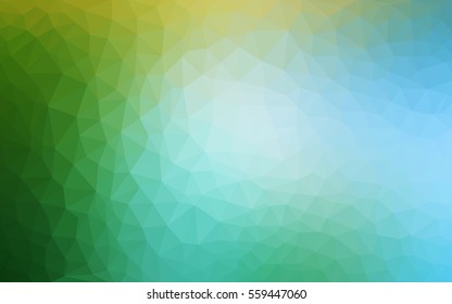 Light Blue Green Low poly crystal background. Polygon design pattern. Low poly vector illustration, low polygon background.