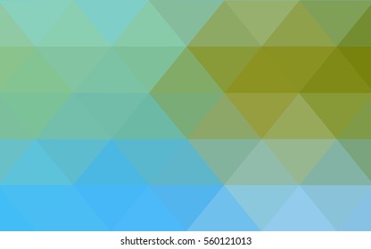 Light Blue Green Low poly crystal background. Polygon design pattern. Low poly vector illustration, low polygon background.