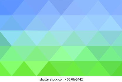 Light Blue Green Low poly crystal background. Polygon design pattern. Low poly vector illustration, low polygon background.