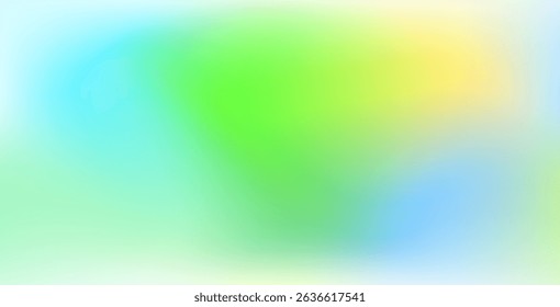 Light blue and green pastel colored gradient background. Abstract spring season blurry vector texture. Nature gradation pattern. Aesthetic bg. Vector soft horizontal backdrop for poster, header.