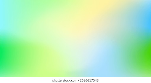 Light blue and green pastel colored gradient background. Abstract spring season blurry vector texture. Nature gradation pattern. Aesthetic bg. Vector soft horizontal backdrop for poster, header.