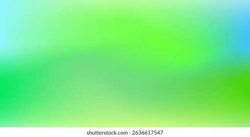Light blue and green pastel colored gradient background. Abstract spring season blurry vector texture. Nature gradation pattern. Aesthetic bg. Vector soft horizontal backdrop for poster, header.
