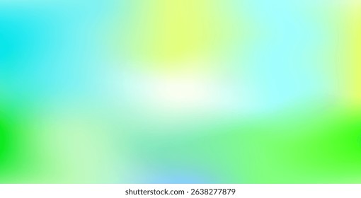 Light blue and green pastel colored gradient background. Abstract spring season blurry vector texture. Nature gradation pattern. Aesthetic bg. Vector soft horizontal backdrop for poster, header.