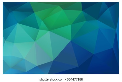 Light Blue Green Pattern. Seamless triangular template. Geometric sample. Repeating routine with triangle shapes. Seamless texture for your design. Pattern can be used for background.