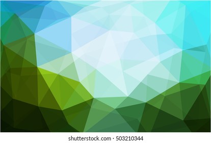 Light blue, green polygon abstract pattern. Shining illustration, which consist of triangles. A new texture for your design.