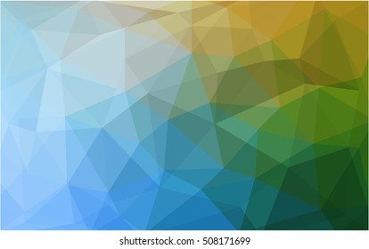 Light blue, green polygon abstract background. Shining illustration, which consist of triangles. Brand-new design for your business.