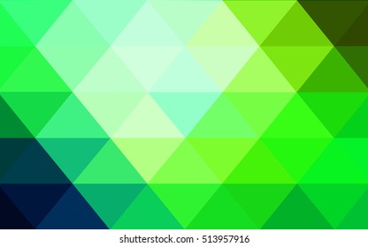 Light blue, green polygon abstract pattern. Brand-new colored illustration in blurry style with gradient. The best triangular design for your business.