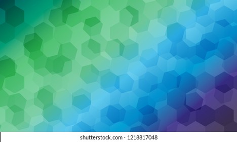 light blue and green polygon ilustration with gradient background. low poly poster. mosaic banner