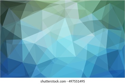 Light blue, green polygonal background. Colorful illustration in abstract style with gradient. A completely new design for your business.