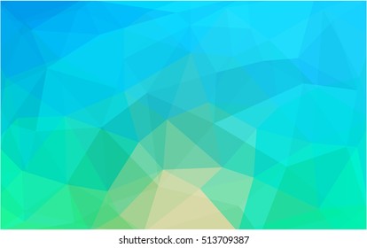 Light blue, green polygonal background. Creative illustration in halftone style with gradient. The polygonal design can be used for your web site.