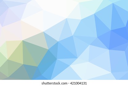 Light blue, green polygonal illustration, which consist of triangles. Triangular design for your business. Geometric background in Origami style with gradient.