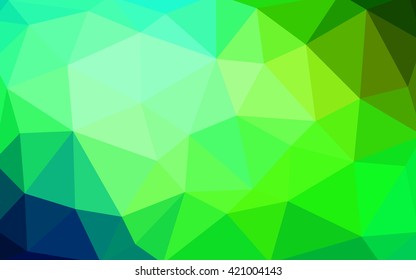 Light blue, green polygonal illustration, which consist of triangles. Triangular design for your business. Geometric background in Origami style with gradient.