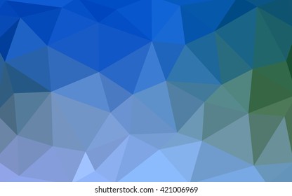 Light blue, green polygonal illustration, which consist of triangles. Triangular design for your business. Geometric background in Origami style with gradient.