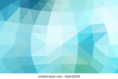 Light blue, green polygonal illustration, which consist of triangles. Triangular design for your business. Geometric background in Origami style with gradient.