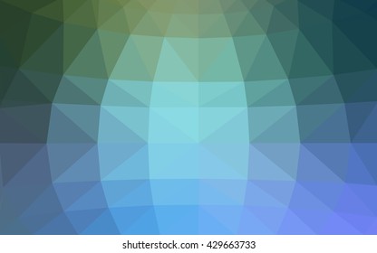 Light blue, green polygonal illustration, which consist of triangles. Triangular design for your business. Geometric background in Origami style with gradient.