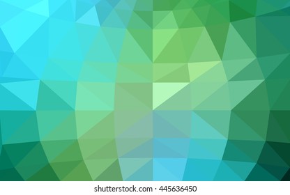 Light blue, green polygonal illustration, which consist of triangles. 