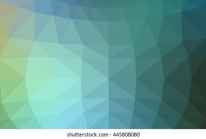 Light blue, green polygonal illustration, which consist of triangles. Triangular design for your business. Geometric background in Origami style with gradient.