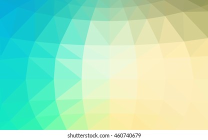 Light blue, green polygonal illustration, which consist of triangles. Triangular design for your business. Geometric background in Origami style with gradient.