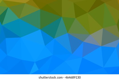 Light blue, green polygonal illustration, which consist of triangles. Triangular design for your business. Geometric background in Origami style with gradient.