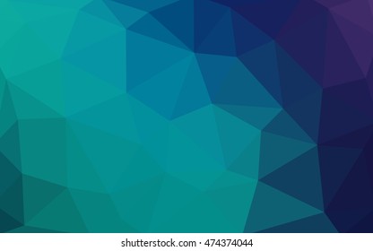 Light blue, green polygonal illustration, which consist of triangles. Triangular design for your business. Geometric background in Origami style with gradient.