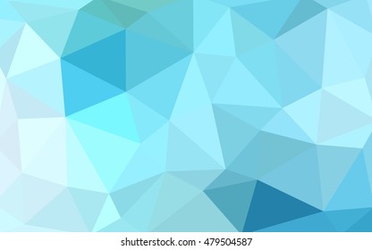 Light blue, green polygonal illustration, which consist of triangles. Triangular design for your business. Geometric background in Origami style with gradient.