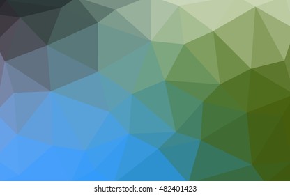 Light blue, green polygonal illustration, which consist of triangles. Triangular design for your business. Geometric background in Origami style with gradient.