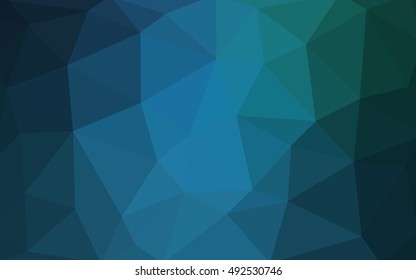 Light blue, green polygonal illustration, which consist of triangles. Triangular design for your business. Geometric background in Origami style with gradient.