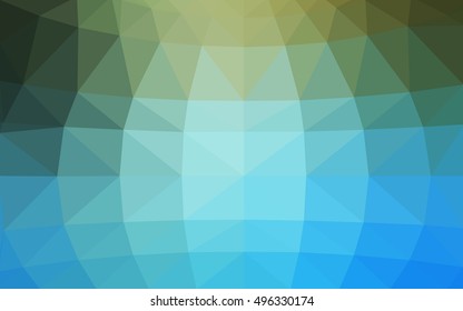 Light blue, green polygonal illustration, which consist of triangles. Triangular design for your business. Geometric background in Origami style with gradient.