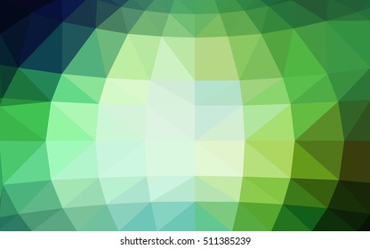 Light blue, green polygonal illustration, which consist of triangles. Triangular design for your business. Geometric background in Origami style with gradient.
