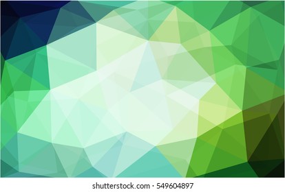 Light Blue Green polygonal illustration, which consist of triangles. Triangular pattern for your business design. Geometric background in Origami style with gradient. 