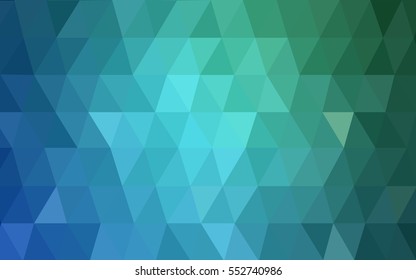 Light Blue Green polygonal illustration, which consist of triangles. Triangular design for your business. Creative geometric background in Origami style with gradient