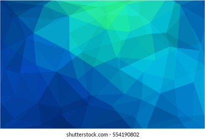 Light Blue Green polygonal illustration, which consist of triangles. Triangular pattern for your business design. Geometric background in Origami style with gradient. 