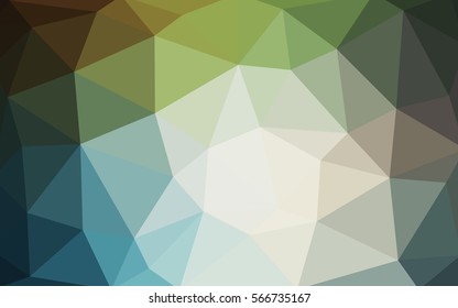 Light blue, green polygonal illustration, which consist of triangles. Triangular design for your business. Geometric background in Origami style with gradient.