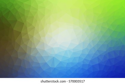 Light Blue Green polygonal illustration, which consist of triangles. Triangular design for your business. Creative geometric background in Origami style with gradient