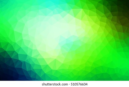 Light blue, green polygonal pattern. An elegant bright illustration with gradient. The best triangular design for your business.