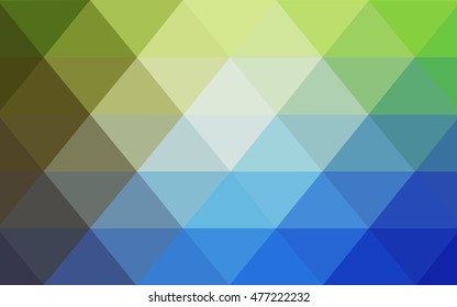 Light blue, green polygonal template. Modern geometrical abstract illustration with gradient. The template can be used as a background for cell phones.