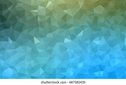 Light blue, green polygonal template. Creative illustration in halftone style with gradient. A new texture for your design.