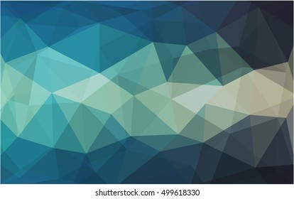 Light blue, green polygonal template. Creative illustration in halftone style with gradient. The elegant pattern can be used as part of a brand book.