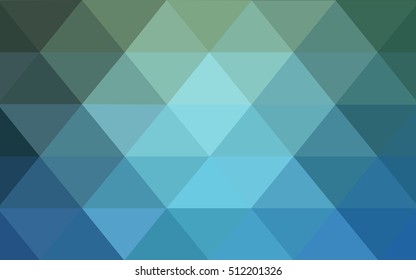 Light blue, green polygonal template. Creative illustration in halftone style with gradient. Brand-new design for your business.