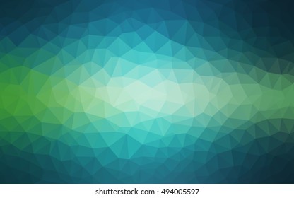 Light blue, green shining triangular template. A sample with polygonal shapes. A completely new template for your business design.