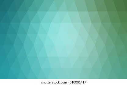 Light blue, green shining triangular pattern. Modern geometrical abstract illustration with gradient. A completely new template for your business design.