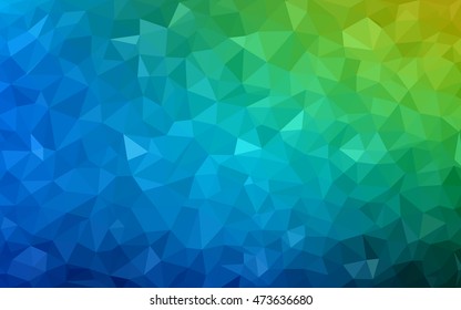 Light blue, green triangle mosaic background. Modern geometrical abstract illustration with gradient. Brand-new design for your business.